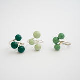 Pompom ring Green 3 beads