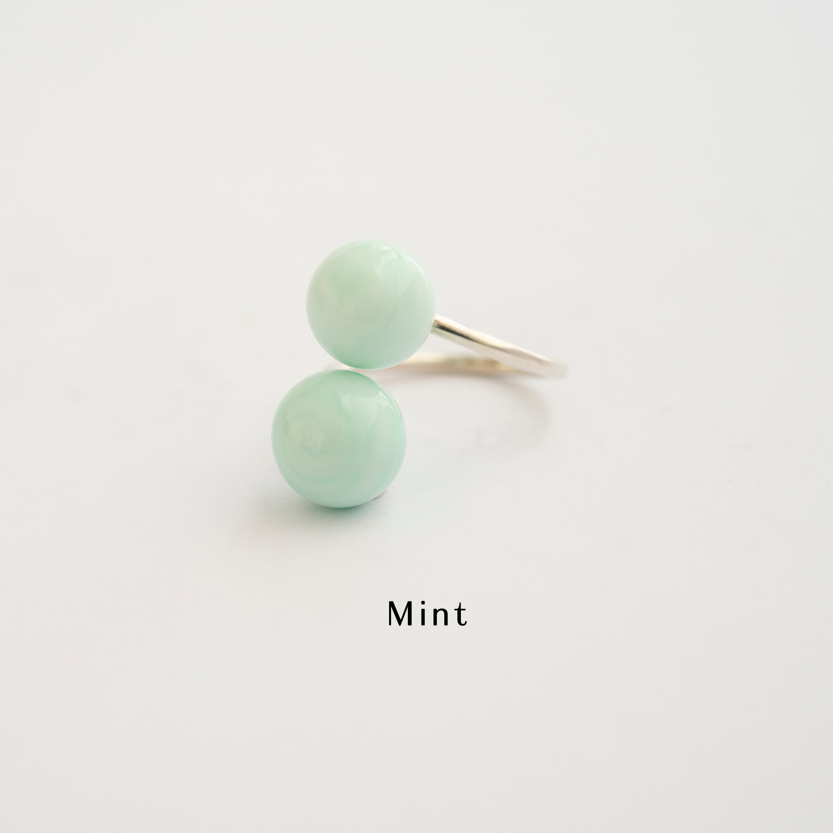 Pompom ring Green and Turquoise