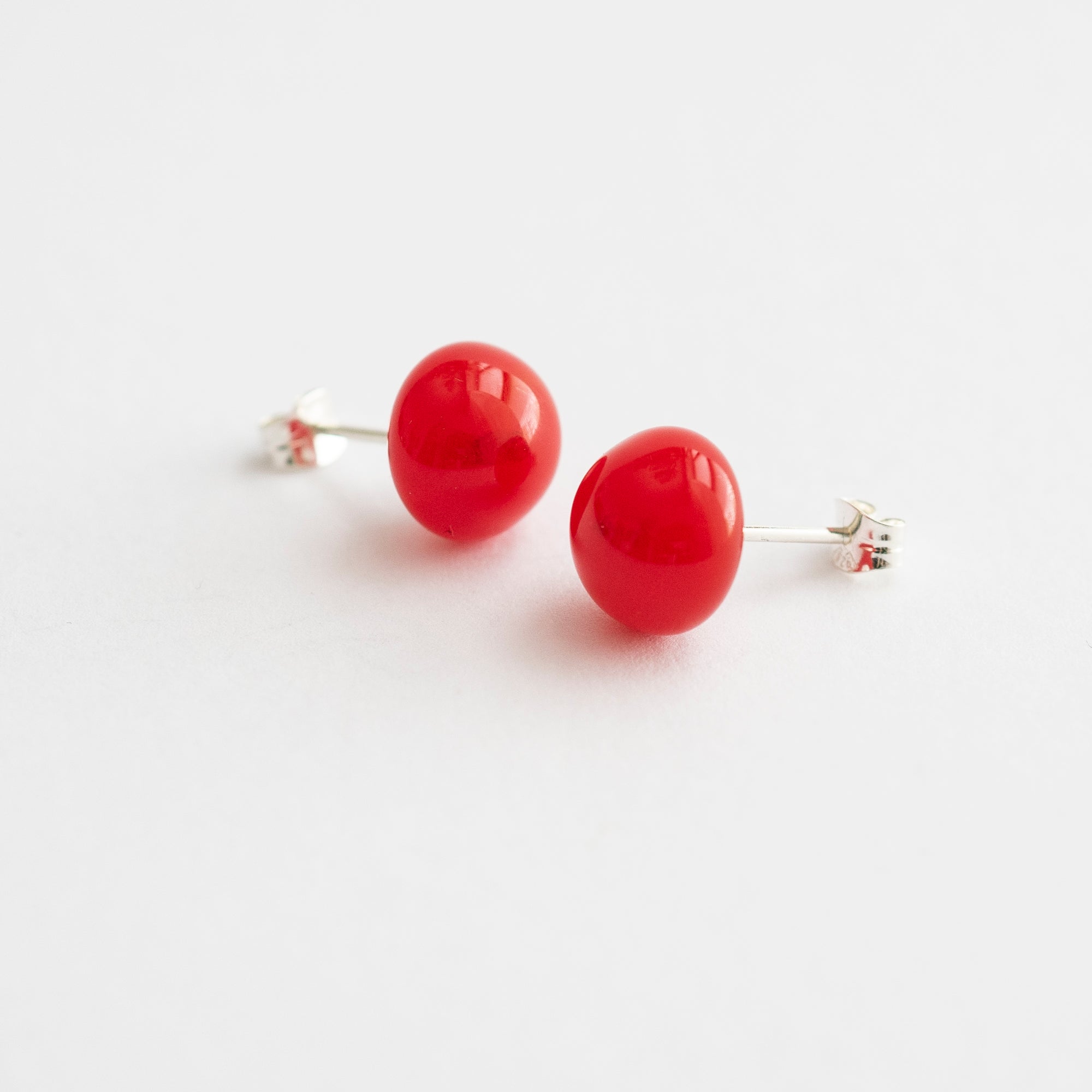 Pompom Earrings Brown, Orange and Red